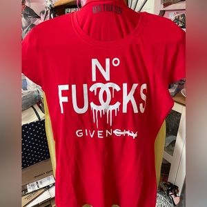 Brand, new novelty, T-shirt, red white writing